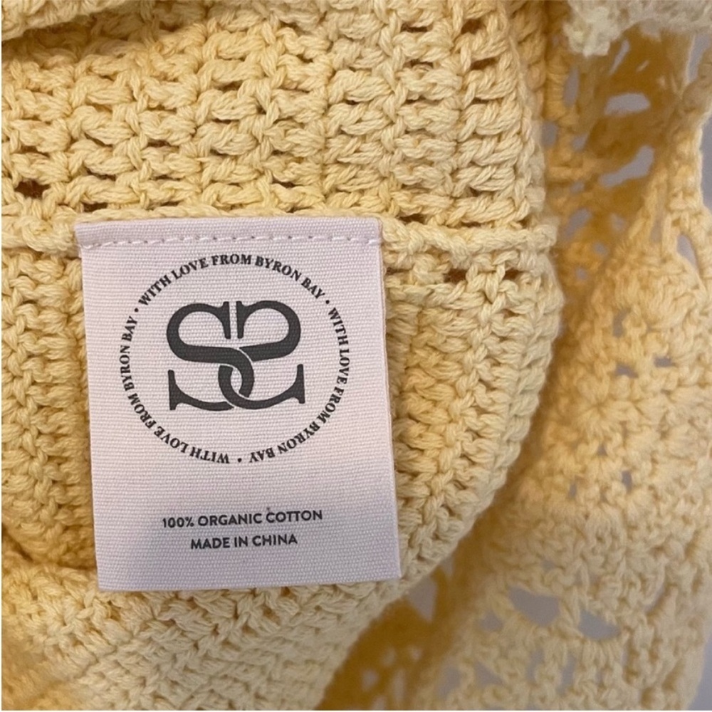 NWT Spell Crochet Doily Puff Sleeve Grannycore Cottagecore Mini Dress Small - Picture 10 of 13